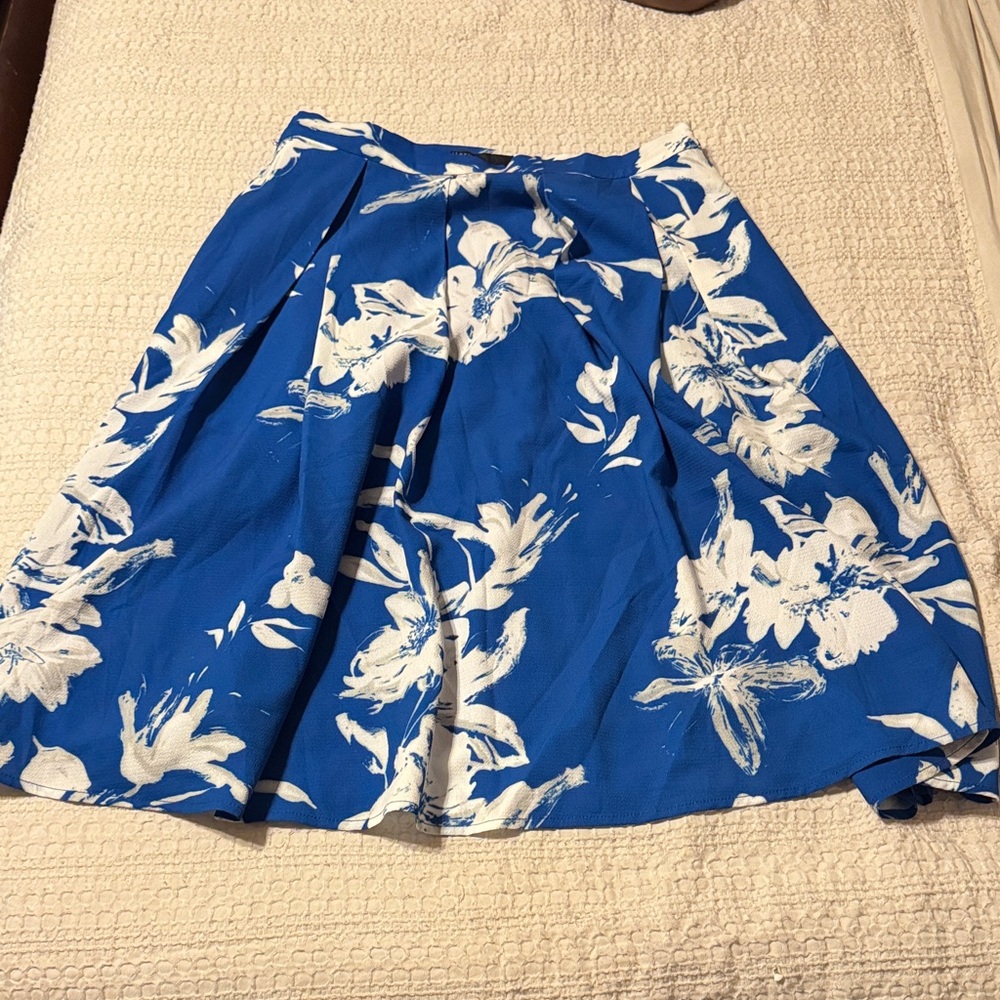 Jieru Floral Blue and White Skirt